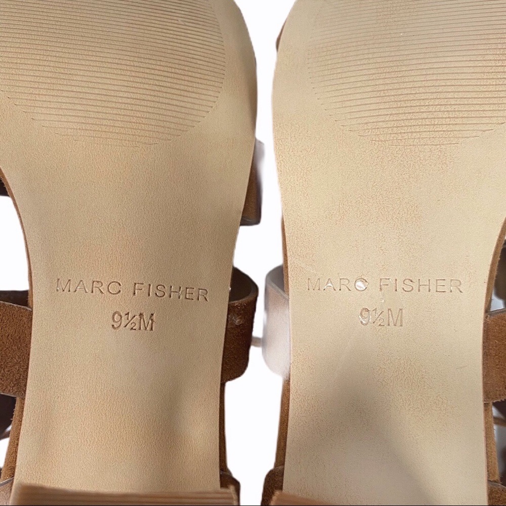 Marc Fisher Cognac Brown Gladiator Paradox Sandals - Picture 6 of 9